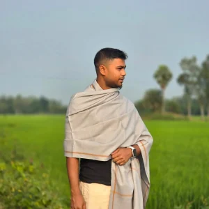 প্রিমিয়াম কোয়ালিটি জামদানী নেতা শাল - অফ-হোয়াইট শাল