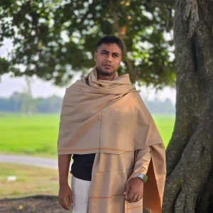 প্রিমিয়াম কোয়ালিটি জামদানী নেতা শাল - ক্যামেল শাল
